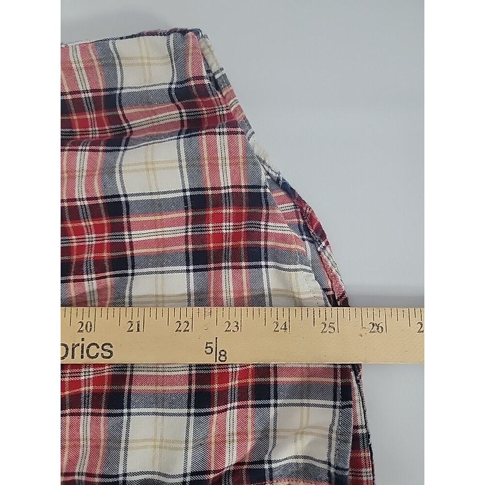 J.Crew‎ Women Red Blue Button-Down Flanned Plaid 100% Cotton Shirt Sz M EUC - Picture 7 of 8